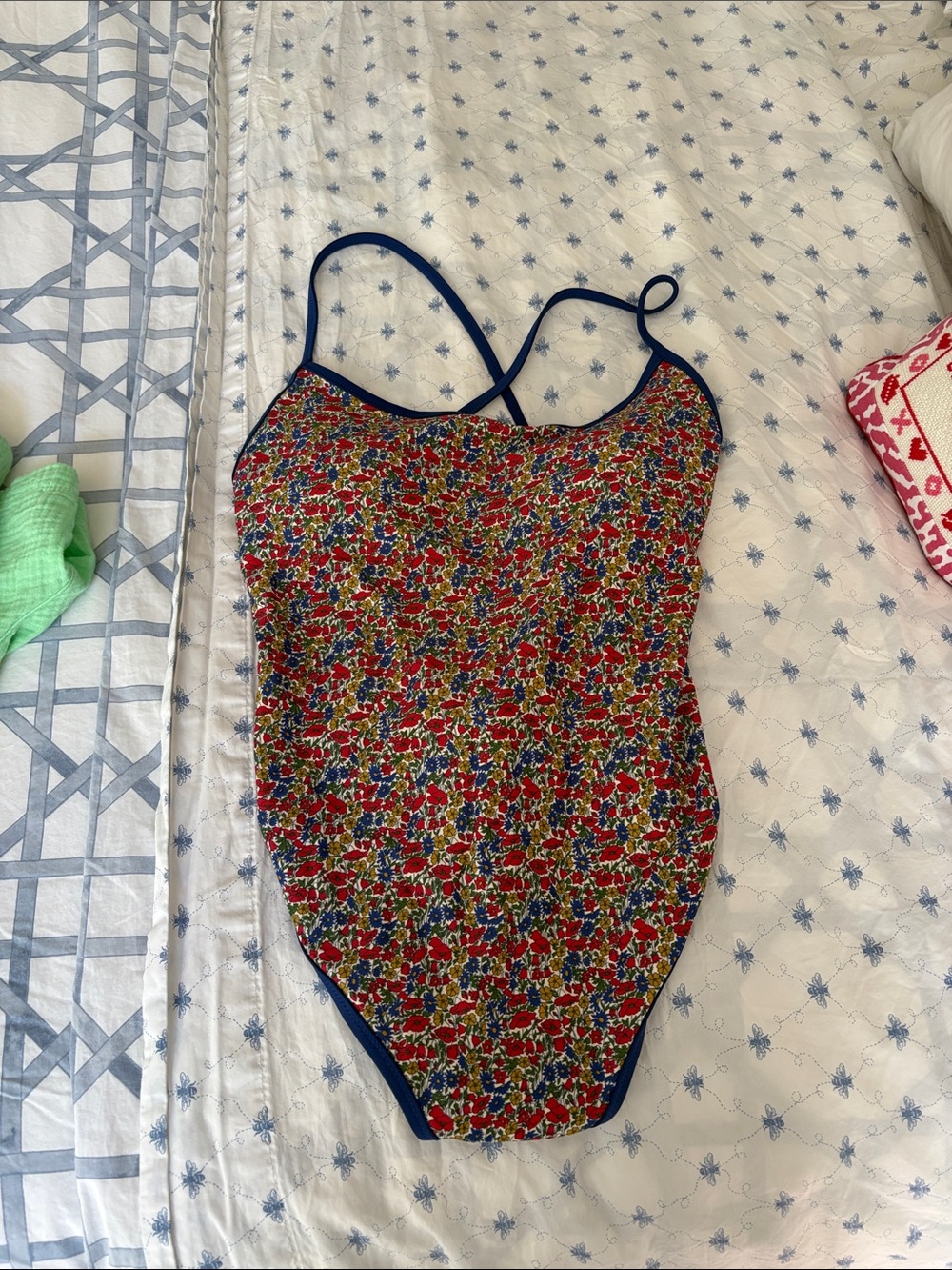 NWT J.Crew x Liberty of London Floral One-Piece Swimsuit - Red/Blue